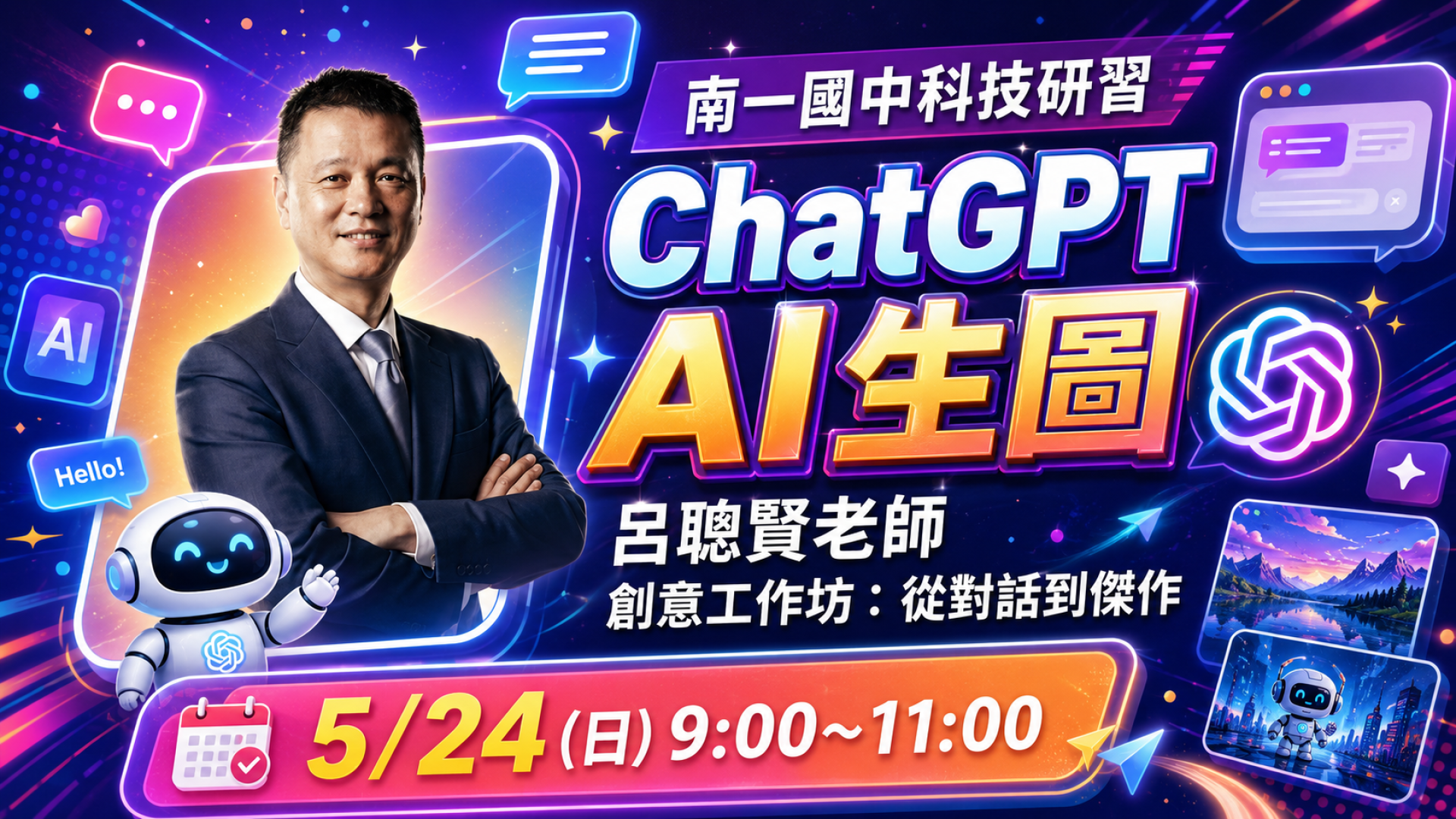 ChatGPT AI 生圖研習 - 南一研習網